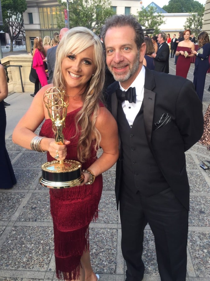 Deb Whitcas with Emmy